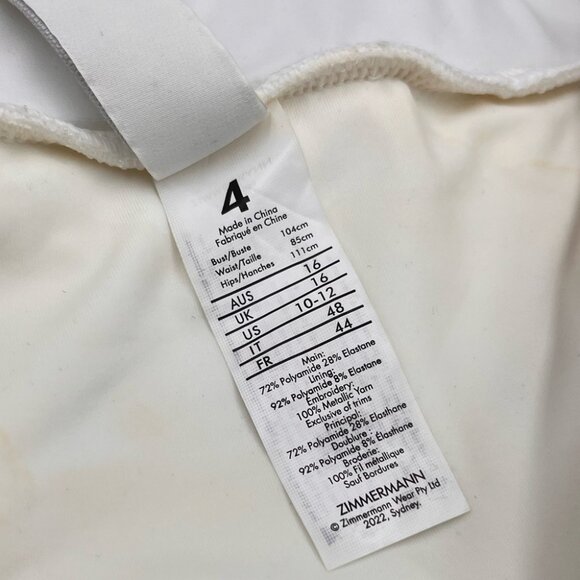 🆕 ZIMMERMANN 🧿 BNWOT White Jeannie Scallop Tiered Bikini - Size 4 - US 12 - Picture 12 of 16